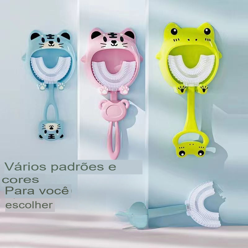 Escova de Dentes em Forma de U para Crianças de 2 a 12 Anos - Silicone