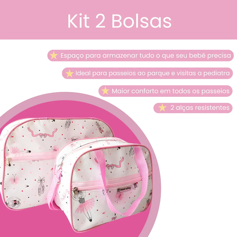 Kit 2 Bolsa Maternidade Bebê Menina - BEST SLING 🌸