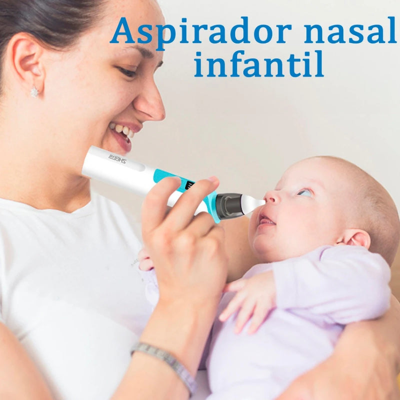 Aspirador Nasal Recarregável para Bebê – Silicone e Sucção Ajustável