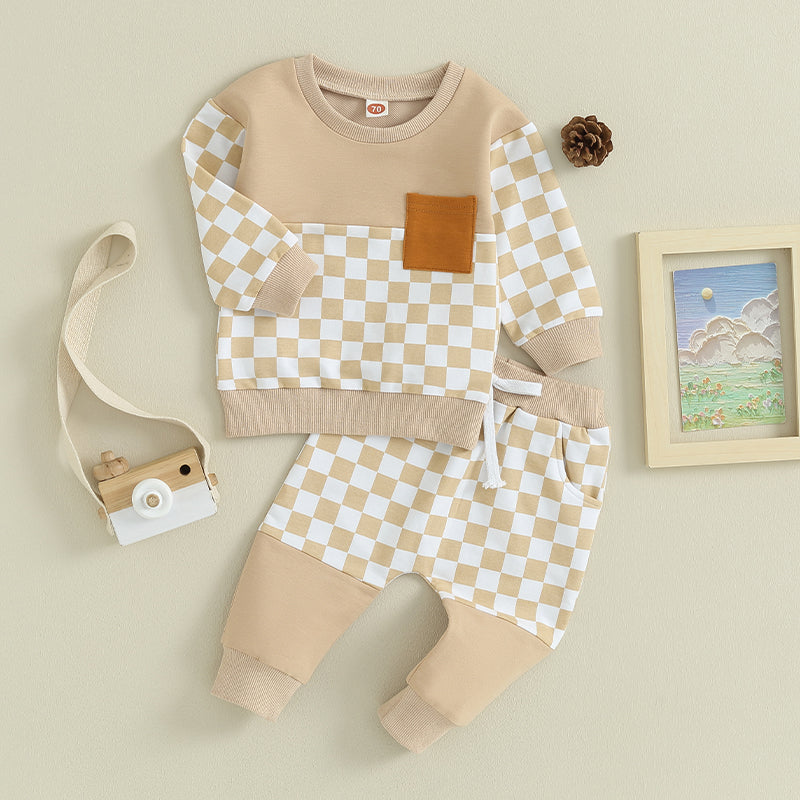 🍂 Conjunto Xadrez para Bebês – Elegância e Conforto em Todas as Estações! 🍁👶