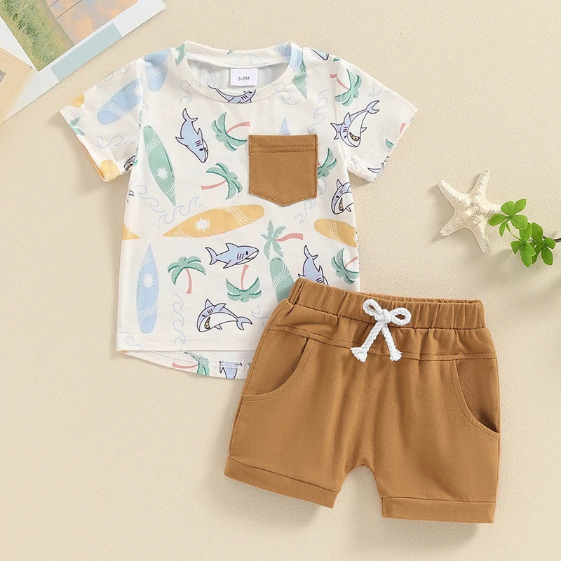 Conjunto de T-shirt e Shorts para Meninos