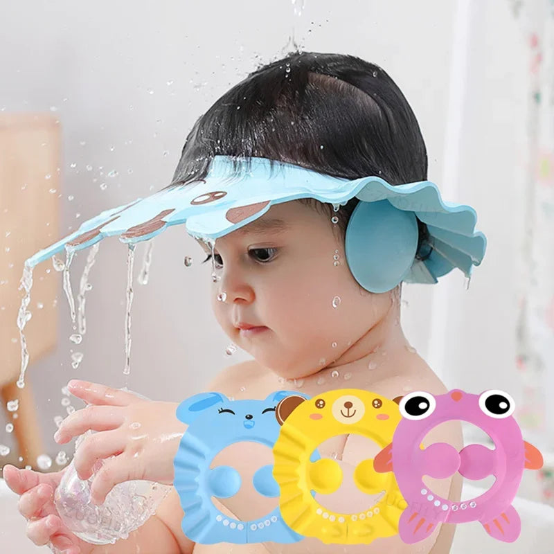 Chapéu Ajustável para Lavagem de Cabelo Infantil – Proteção e Conforto Durante o Banho